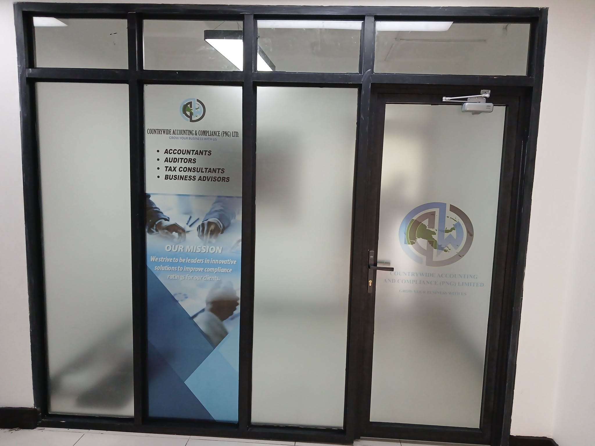 Countrywide Accounting & Compliance office suite entrance door, 4th floor